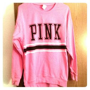 Rare VS PINK varsity crew neck sweater
