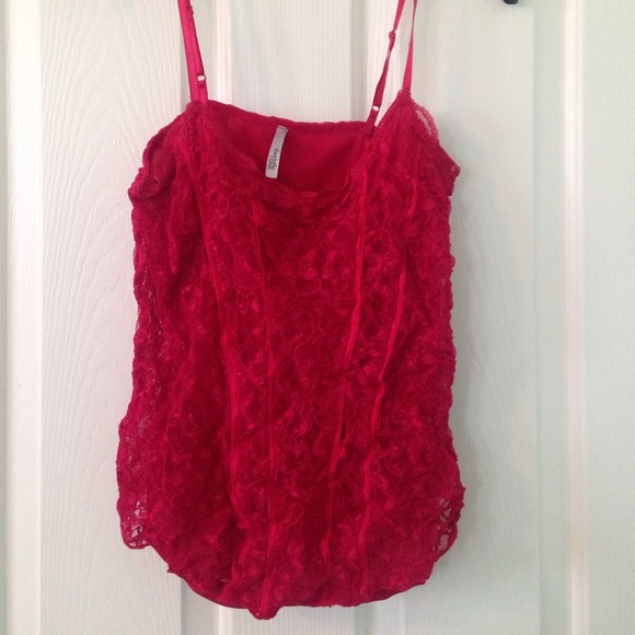 Red Lace Tank Top