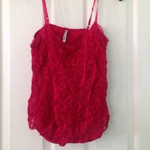 Red Lace Tank Top