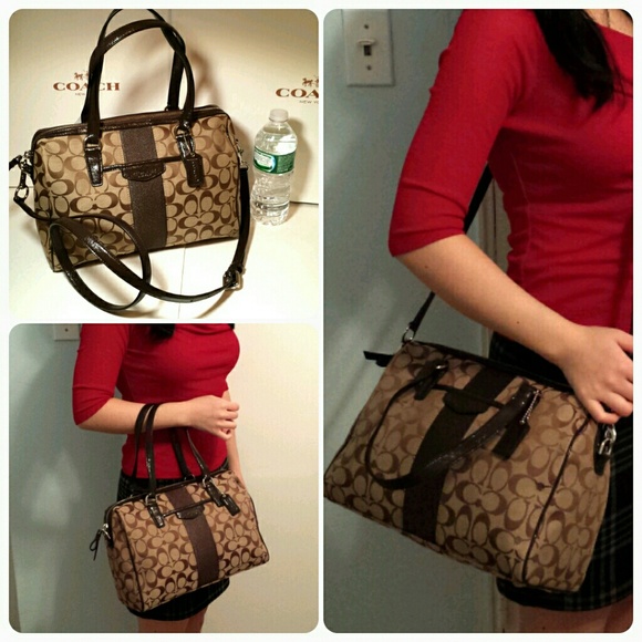 Coach Handbags - New Coach signature brown satchel