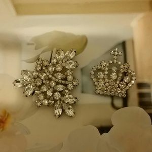 Two Stunning Rhinestone Brooches bundle