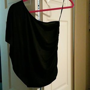 Black off the shoulder shirt