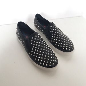 NEW Vegan Leather Studded Slip-On Sneakers  7.5/8
