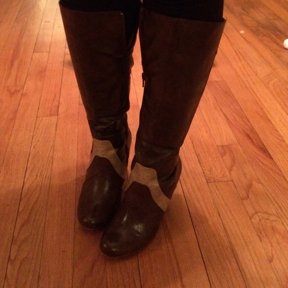 Brown heeled boots