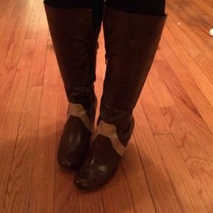 Brown heeled boots