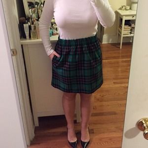 Jcrew wool tartan plaid skirt