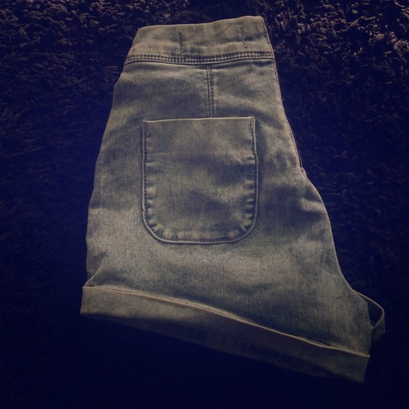 High waisted denim shorts