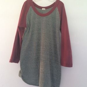 Brandy Melville Maroon Baseball tee