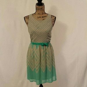 Aqua blue and nude sundress
