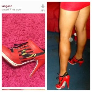 Red nike dunk heels size 9.5