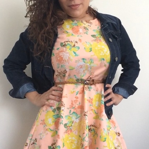 Peach floral dress - Picture 2 of 3