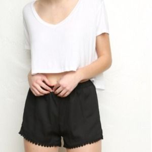 Brandy Melville Black Shorts with Lace Detail