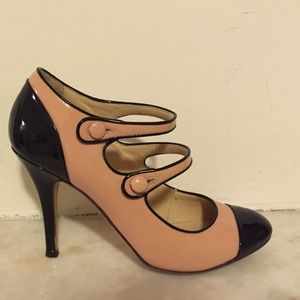 J.Crew "Mona" bi-color patent leather Mary Janes