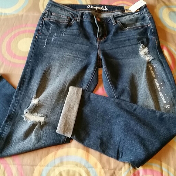 Aero postal cropped skinny jeans!