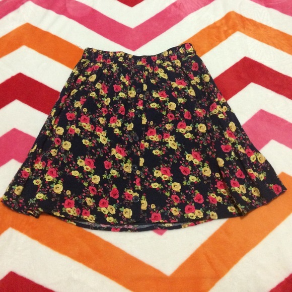 Flower print high waisted skirt - Picture 1 of 3