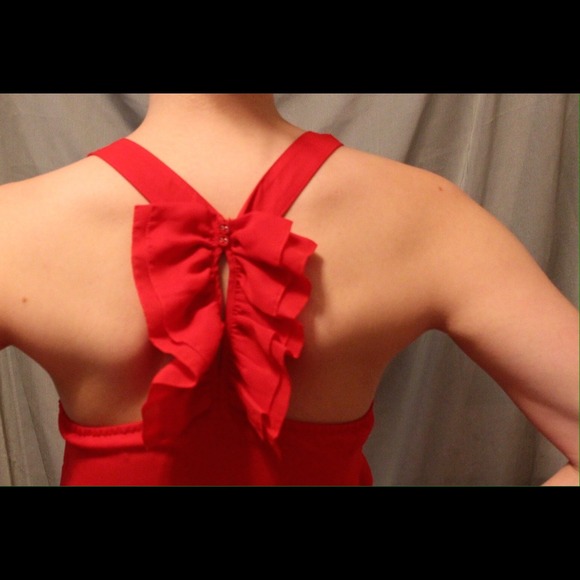 Tommy Girl Back Ruffle Red Dress