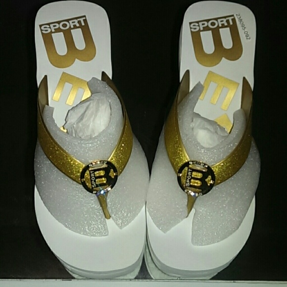 White Bebe sandals
