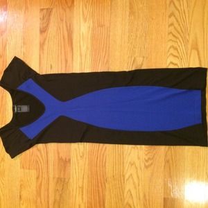 Blue and black stretch dress