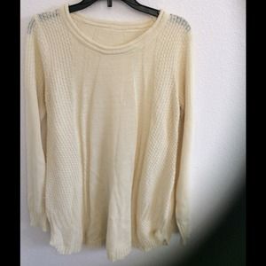 Creamy stitched detail sweater