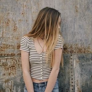 RARE Brandy Melville Striped Button Up