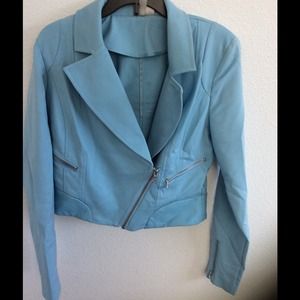 Cute Light Blue blazer with zipper