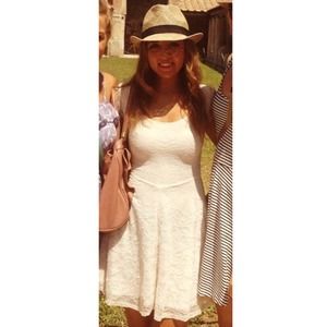 Cream lace baby doll short sleeve dress