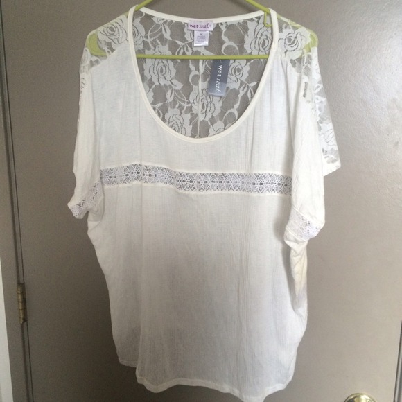White Top with Lace Back