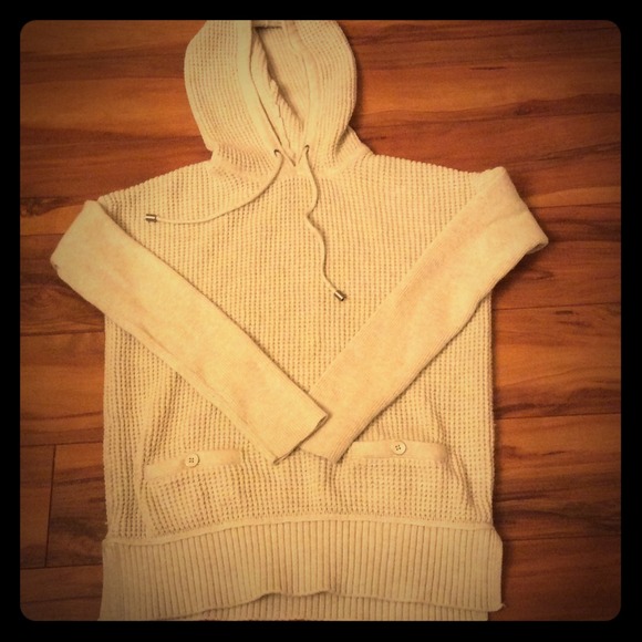 Beige knit hoodie + yoga pants (combo)