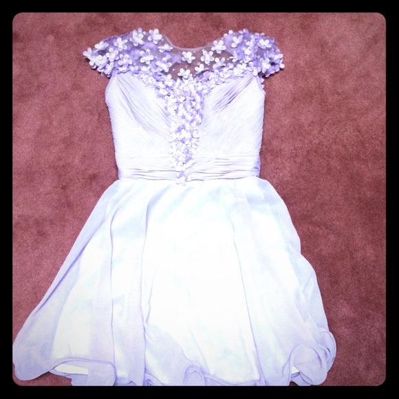 Lavender ballerina floral cocktail dress