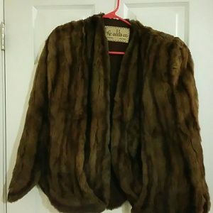 Vintage Brown Fur Shaw/Cover