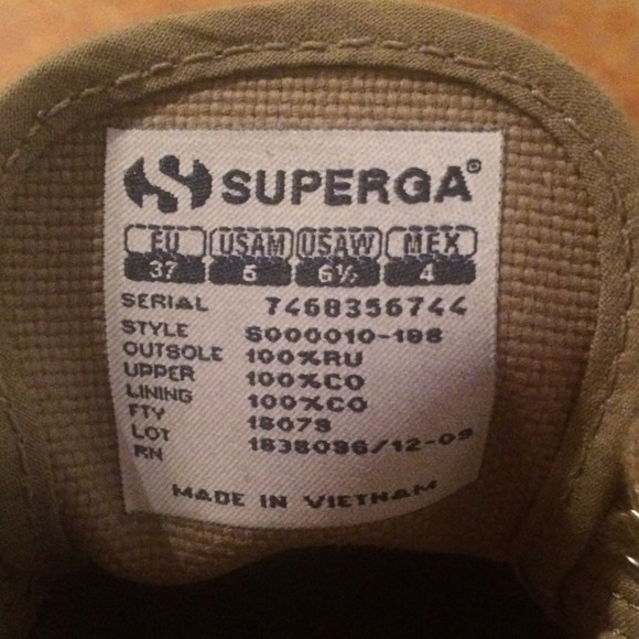 Superga Khaki Green Canvas Shoe Size 6.5 - Picture 4 of 4