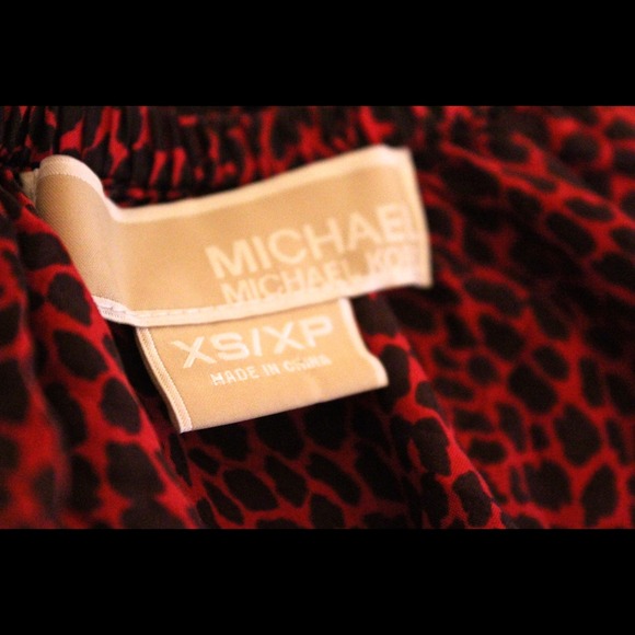 Michael Kors Red Leopard Blouse