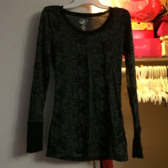 Black floral shirt