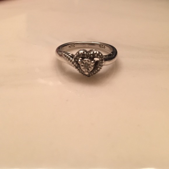 Sterling silver cubic zirconia ring size 8