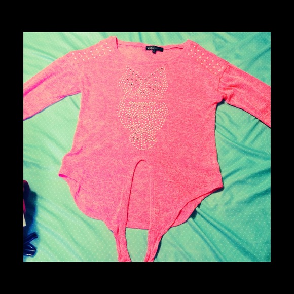 👛hot pink owl sweater👛