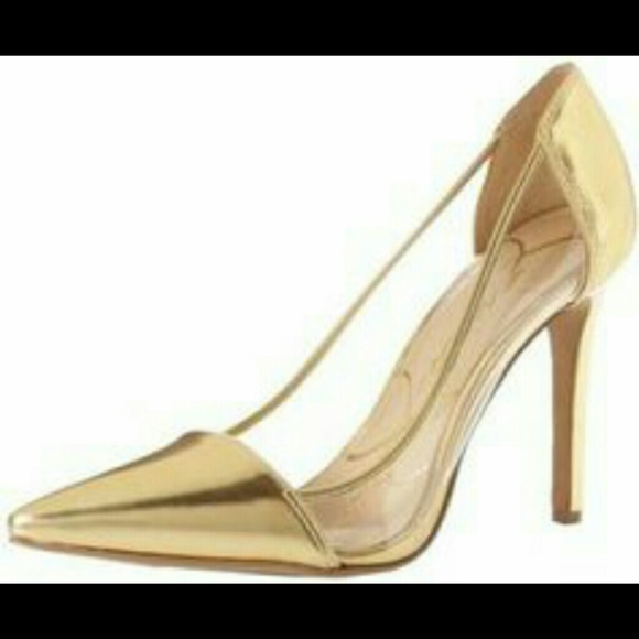 💋Jessica Simpson Gold Pointed Heels