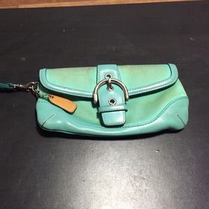 Coach mint Wristlet