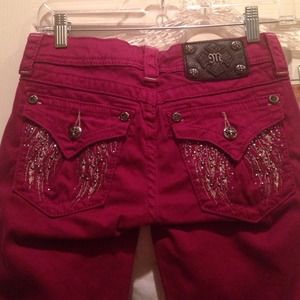 Raspberry miss me skinny jean