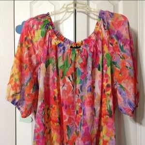 Floral watercolor blouse
