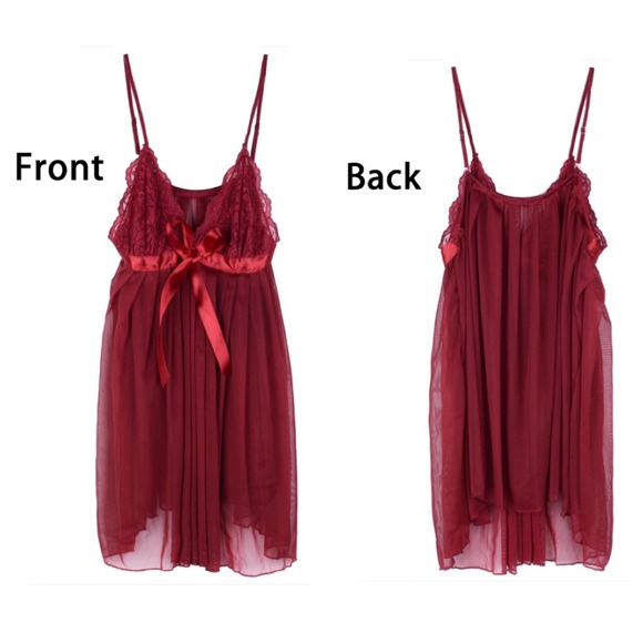 Lovely Red Chemise Nightgown - Picture 2 of 4