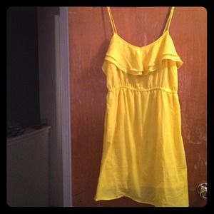 Plus Size Yellow Ruffle Dress