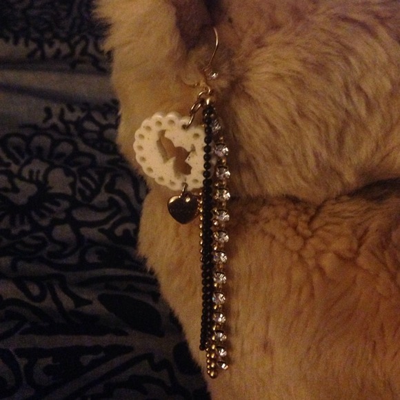 Beautiful Betsey Johnson Earrings! One is broken.