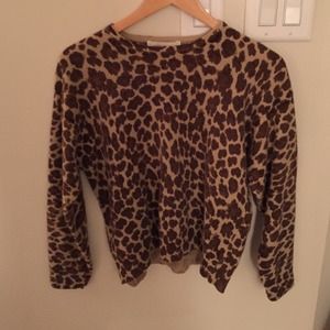 Leopard print wool sweater