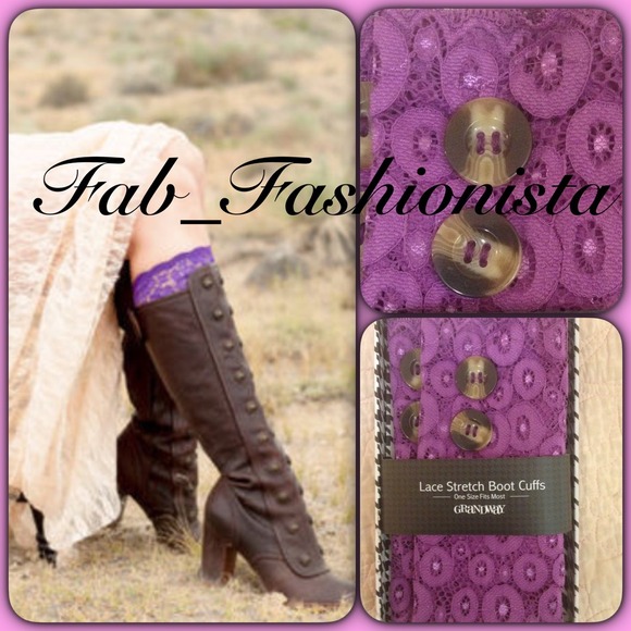 Accessories - Lace Boot Cuff: Purple