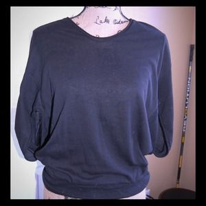Black PIKO 1988 Open Sleeves Top in Black