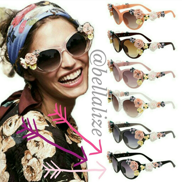 πBOGO 50%ππHPπCelebrity 3D Floral Sunglasses - Picture 4 of 4