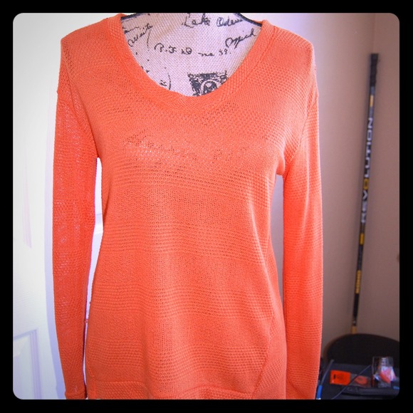 Francesca's Collection Blue Rain Orange Top
