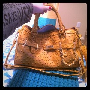 Steve Madden faux ostrich purse