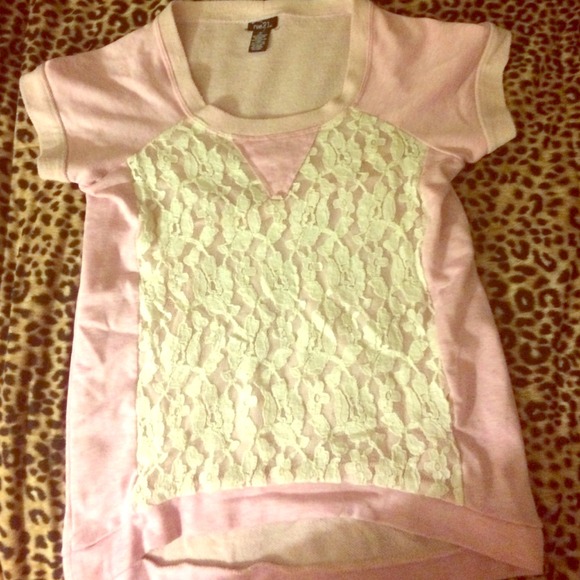 adorable lace and baby pink sweater