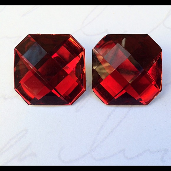 Ruby red earrings